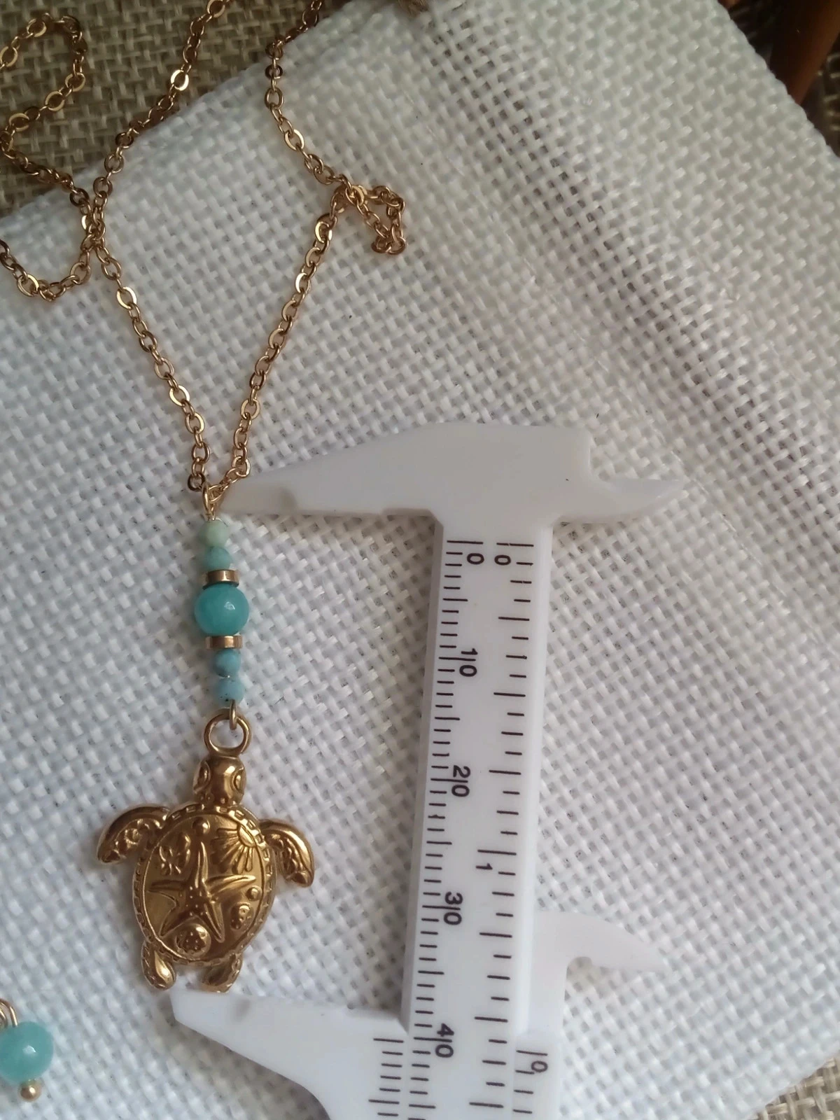 Collier tortue pierres d' amazonite naturelle – photo 2